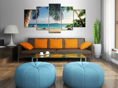 Image de Tableau acoustique Paysage 200 x 100 cm Tableaux Mousse acoustique Absorbeur acoustique haute performance Isolation acoustique Toile 5 pièces Tableau mural Acoustique intérieure Isolation acoustique 030112-66