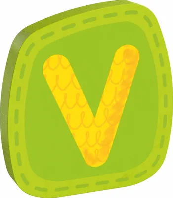Produktbild von HABA Holzbuchstabe V, Buchstaben, Türschild, Wand, Dekoration, Kinderzimmer, Kind, Baby, 302467
