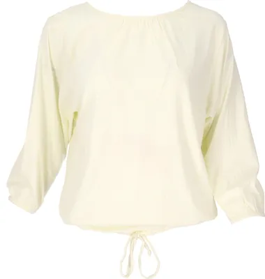 Produktbild von Einfarbiges Oversize Basic Fledermaus Shirt, Yogashirt, Langarmshirt aus Biobaumwolle - Elfenbein, Damen, Weiß, Baumwolle(Bio), Größe: L