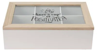 Produktbild von Dekorative Teedose aus Holz 17 x 24 cm