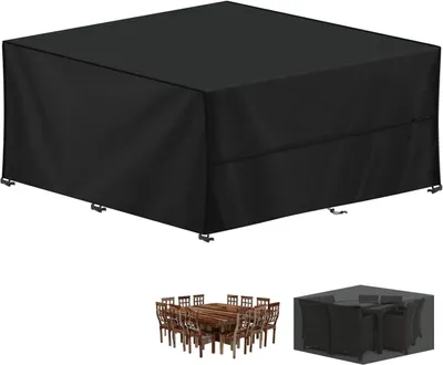 Image de Housses pour salons de jardin - Ensembles de housses - Housses de protection pour meubles de jardin - Oxford 420D - 300x300x100 cm - Noir