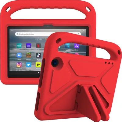Obrázek produktu pro Ochranné pouzdro pro Amazon Fire 7 2022, lehké dětské pouzdro z EVA s držadlem a stojánkem Červený