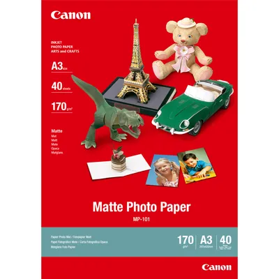 Image de Canon MP-101 - A3 (297 x 420 mm) - 170 g/m² - 40 Blatt Photopaper - pour i6500, 9100, 9950 ; PIXMA iX7000 ; S6300, 9000
