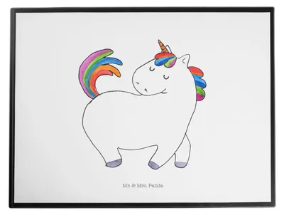 Produktbild von Mr. & Mrs. Panda schreibtischunterlage Einhorn Stolzieren - Weiß - Geschenk, schreibtischunterlagen, Reiten, Pferd, Tischschoner, bastelunterlage, Unicorn, tischauflagen