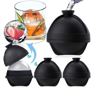 Produktbild von Eiswürfelform, 4 Stück Silikonform Ice Ball Runde Silikon Eiskugelform Ice Ball Formen, Eiswürfelform Kugel, Eisbälle Maker, Silikon Eisform für Ice Balls,Bier,Cocktails,Whisky