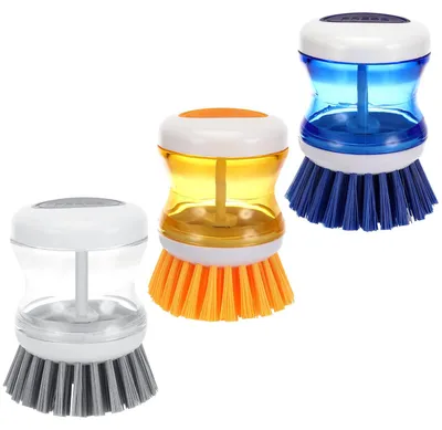 Spülbürsten-Set mit Seifenspender, 3 Stück, Küchenbürste