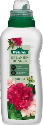 Produktbild von Dehner Geraniendünger, hochwertiger Flüssigdünger, Dünger für Geranien, organischer NPK-Dünger, mit Spurennährstoffen, 500 ml, für ca. 50 l