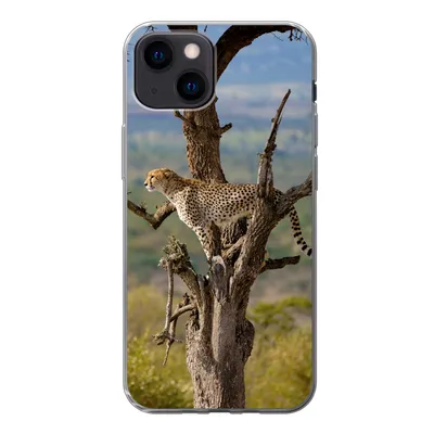 Produktbild von MuchoWow® Handyhülle Schutzhülle Hülle für iPhone 13 mini Leopard - Baum - Tier Silikon Softcase Handy Hülle - Softcase