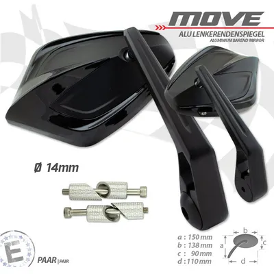 Produktbild von Lenkerendenspiegel MOVE schwarz M6/ID14