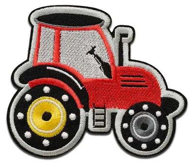 Produktbild von Traktor rot - Aufnäher, Bügelbild, Aufbügler, Applikationen, Patches, Flicken, zum aufbügeln, Größe: 7,6 x 9 cm