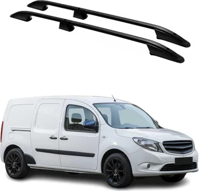Image de Barres de toit longitudinales pour Mercedes Citan 2012-2021 L2 Long Alu Noir