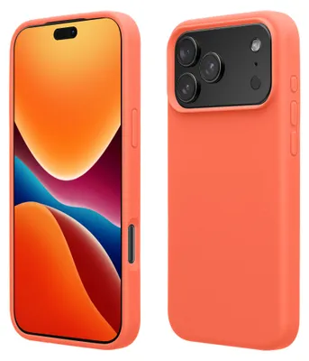 Produktbild von kwmobile Handyhülle für iPhone 17 Pro Hülle, für iPhone 17 Pro Case - Hülle Silikon - kabelloses Laden - Leuchtende Koralle