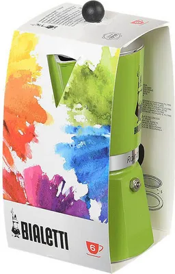 Obrázek produktu pro Bialetti Rainbow, Moka konvička, Černá, Zelená, Hliník, 3 hrnků, Rainbow, CE