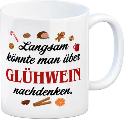 Produktbild von Glühwein Kaffeebecher mit Spruch Zeit für Glühwein