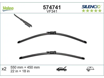 Produktbild von VALEO SILENCIO Scheibenwischer Wischblatt Vorne für BMW 1 Schrägheck (F20) Rahmenlos