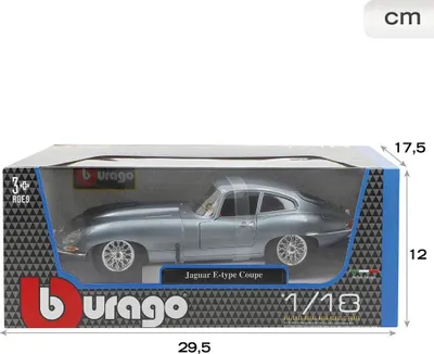 Obrázek produktu pro Bburago 1:18 Jaguar E Coupe Metalic Silver Blue