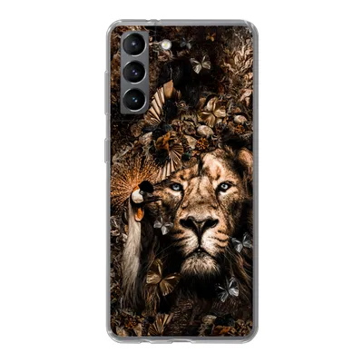 Produktbild von MuchoWow® Handyhülle Schutzhülle Hülle für Samsung Galaxy S21 Tiere - Collage - Schmetterling Silikon Softcase Handy Hülle - Softcase