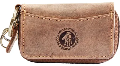 Produktbild von Spirit Motors Vintage Reißverschluss-Schlüsseltasche aus Leder, Braun, 9,5x5,8cm