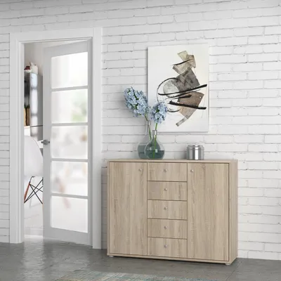 Produktbild von Kommode Beistellschrank Sideboard Anrichte Schrank Holzschrank "Tembi V" Sonoma-Eiche