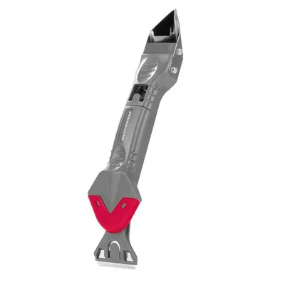 A single, gray and red caulking tool is shown against a white background.