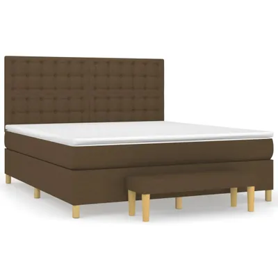 Produktbild von Boxspringbett mit Matratze Dunkelbraun 180x200 cm Stoff