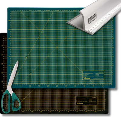 Produktbild von Schneidematte 3-lagig und selbstheilend - Farbe: Grün Schwarz Set - Größe: 600x900mm