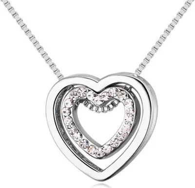 Immagine prodotto di Catena cuore in cuore argento ottone donna
