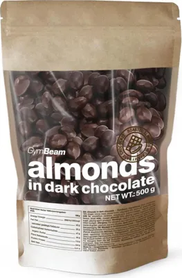 Produktbild von GymBeam - Mandeln in dunkler Schokolade 500 g