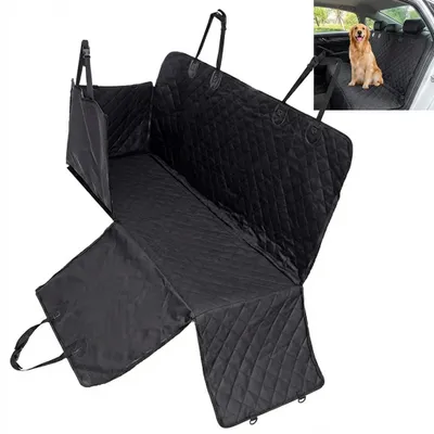 Obrázek produktu pro Prémiová ochranná deka do auta pro psy 133 x 140 cm, voděodolná, protiskluzová, zadní sedadlo, černá