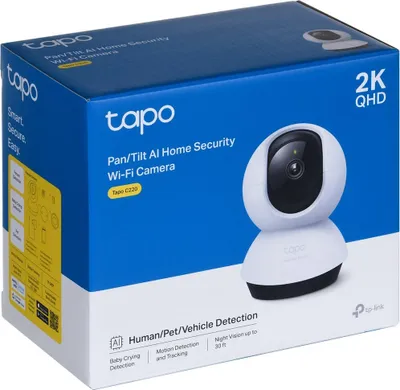 Obrázok produktu pre TP-Link Tapo C220, IP bezpečnostná kamera, Vnútorný, Bezdrôtový, Stôl, Biela, Čierna, Guľový