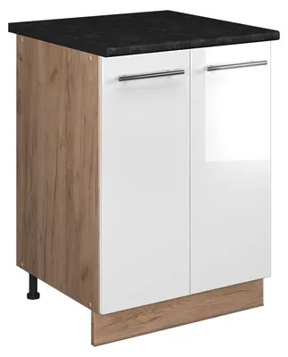Zdjęcie produktu dla Szafka pod zlew Vicco Fame-Line Biały wysoki połysk/Dąb goldkraft 60 cm, Model 65246