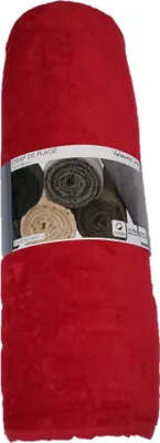 Image de Serviette drap de plage velours 100 x 180 cm uni rouge