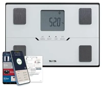 Zdjęcie produktu dla Waga analizy składu ciała tanita bc 401 biała aplikacja android ios