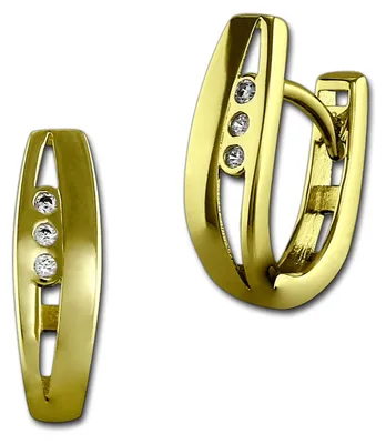 Image de Boucles d'oreilles pendantes rectangulaires pour femmes, en or jaune 333, ornées de zircones (référence : D3GDO537WY)