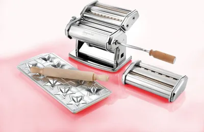 Obrázek produktu pro Imperia 508, Ruční strojek na výrobu těstovin, Fettuccine, Lasagne, Ravioli, Špagety, Tagliatelle, Nerezová ocel, 25,9 kg