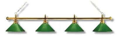 Image de Lampe de billard London 4 abat-jours, laiton/vert