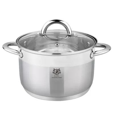 Obrázok produktu pre Nerezový hrniec SOLID, 4 l, priemer 22 cm, s pokrievkou – vhodný na indukčnú, plynovú a elektrickú varnú dosku