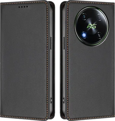 Image de Etui en cuir pour itel RS4, étui magnétique en cuirPolyuréthaneavec support Noir