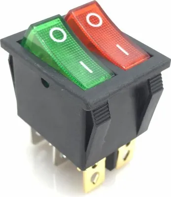 Immagine prodotto di Interruttore Doppio 15A 250V Rosso/Verde