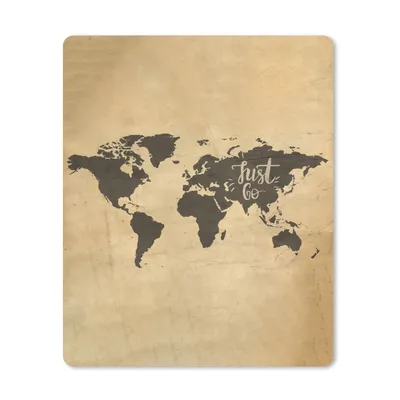 Produktbild von MuchoWow® Mauspad Mousepad Weltkarte - Vintage - Zitate 30x40 cm - Mousepads - Maus Mat - Pad - Mausunterlage - Mausmatten