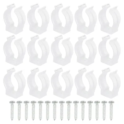 T8 U-Clips Halter, 15 Stück, Kunststoff, durchscheinend