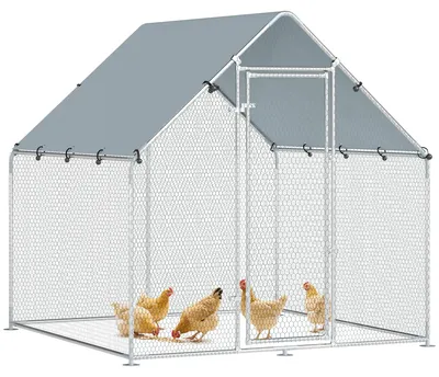 Produktbild von PawHut Freilaufgehege 2x2x2 m Hühnerstall mit wetterfester UV-Dachabdeckung