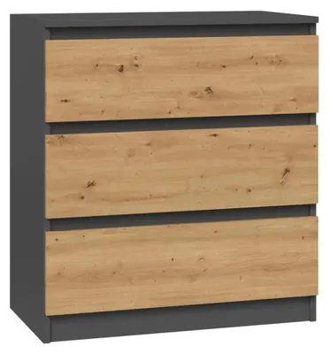 Immagine prodotto di Cassettiera a cassetti stretta TAAVI - rovere artisan / antracite