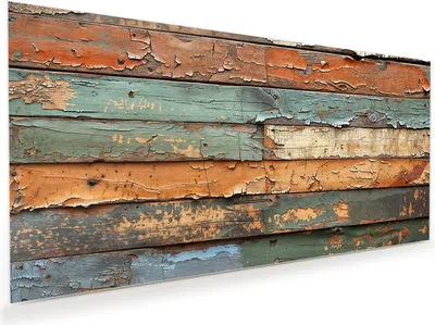 Produktbild von Glasbild 110x55cm in XXL für Wohnzimmer, Schlafzimmer Motiv Antike Holzplanken
