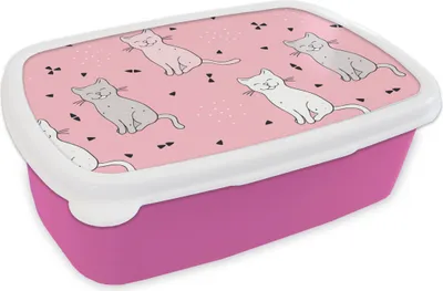 Produktbild von KitchenYeah® Lunchbox Brotzeit Brotdose 17x11 cm Katze - Haustiere - Mädchen - Design Kinder Brotzeitdose - Lunchpaket - Brotkasten  - Sandwich Box