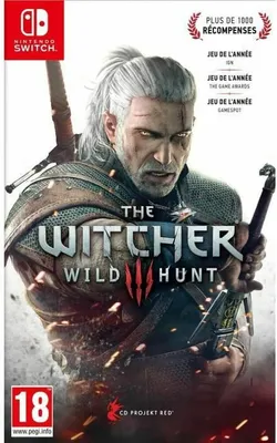 The cover art for the video game The Witcher 3: Wild Hunt for Nintendo Switch.