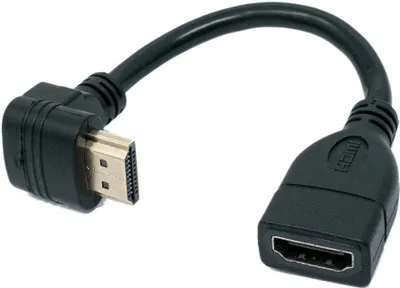 Produktbild von System-S HDMI Stecker Aufwärts Gewinkelt zu HDMI Standard Buchse 15cm Kabel