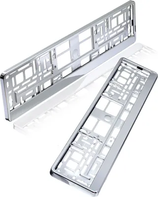 Produktbild von 2 Kennzeichenhalter | silber chrom | Kfz Kennzeichenhalterung für PKW