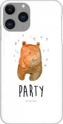 Produktbild von Mr. & Mrs. Panda Iphone 11 Pro Handyhülle Bär Party - Weiß - Geschenk, Teddy, Premium Kunststoff, Mitbringsel, Feiern, Handy Case, Geburtstag, Lustig