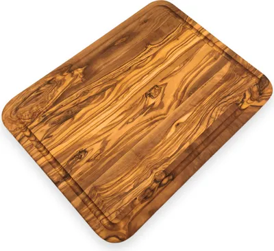 Image de Planche à servir avec rainure "The Goldbullion" Longueur 40 cm Planche à découper Plateau de service en bois d'olivier
